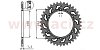 ocelová rozeta pro sekundární řetězy typu 525, SUNSTAR (37 zubů)