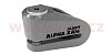 zámek kotoučové brzdy Alpha Alarm XA14, OXFORD - Anglie (integrovaný alarm, broušený kov, průměr čepu 14 mm)