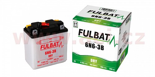baterie 6V, 6N6-3B, 6Ah 50A, konvenční 99x57x111 FULBAT (vč. balení elektrolytu)