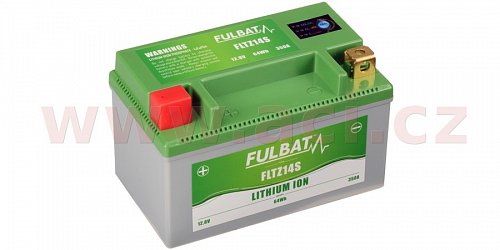 lithiová baterie  LiFePO4  FULBAT  12V, 5Ah, 350A, hmotnost 0,85 kg, 150x87x93 mm nahrazuje typy: (CTZ12S-BS, CTZ14S-BS)