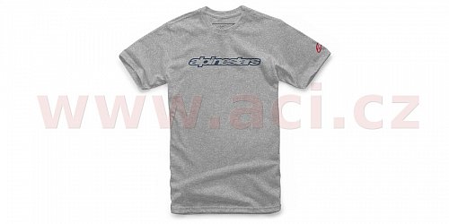 triko WORDMARK TEE krátký rukáv, ALPINESTARS (šedá/modrá/červená)