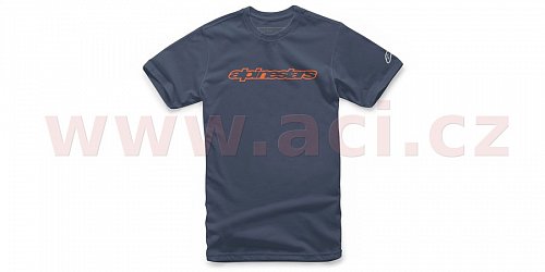 triko WORDMARK TEE krátký rukáv, ALPINESTARS (modrá/oranžová/šedá)