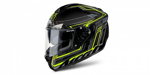 přilba ST 701 Safety full carbon, AIROH - Itálie (carbon/žlutá)