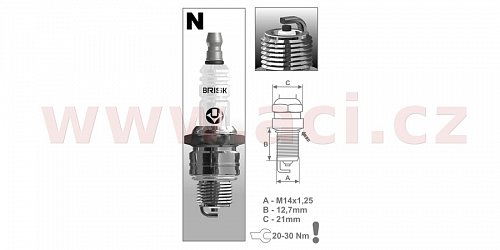 zapalovací svíčka NR14C řada Super, BRISK - Česká Republika