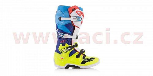 boty Tech 7 2020, ALPINESTARS - Itálie (žluté fluo/světle modré/modré/červené/černé)