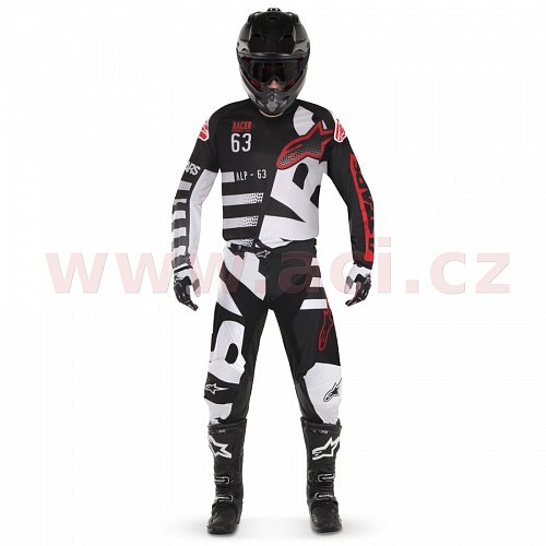 kalhoty Racer Braap , ALPINESTARS - Itálie (černé/bílé/červené)