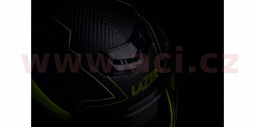 přilba Monaco Evo Droid Carbon 2017, LAZER - Belgie (lakovaný karbon/žlutá fluo)