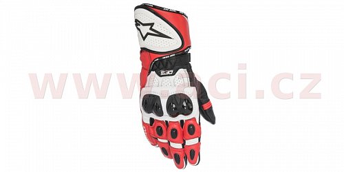 rukavice GP PLUS R, ALPINESTARS - Itálie (červené/bílé/černé)
