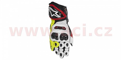 rukavice GP TECH, ALPINESTARS - Itálie (černé/červené/bílé/žluté fluo)