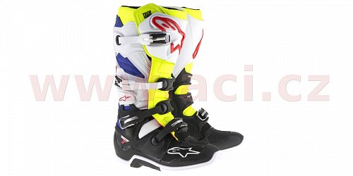 boty Tech 7, ALPINESTARS - Itálie (bílé/černé/žluté fluo/modré/červené)