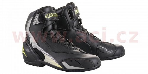 boty SP-1, ALPINESTARS (černé/stříbrné/žluté fluo)