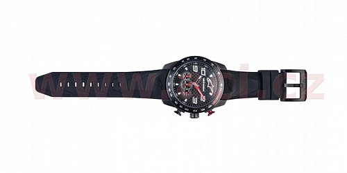 hodinky TECH CHRONO PVD, ALPINESTARS - ITÁLIE (černá/červená, pryžový pásek)