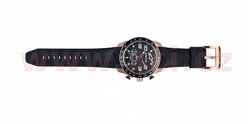 hodinky TECH CHRONO PVD GOLD ROSE, ALPINESTARS - ITÁLIE (zlatá/černá, pryžový pásek)