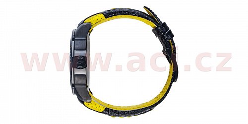 hodinky TECH RACE, ALPINESTARS (černá/žlutá, kožený pásek)