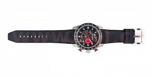 hodinky TECH MULTI CHRONO, ALPINESTARS (broušený nerez/černá/červená, pryžový pásek)