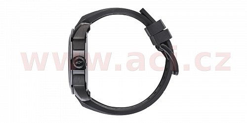 hodinky TECH ALL BLACK, ALPINESTARS (nerez/černá, pryžový pásek)