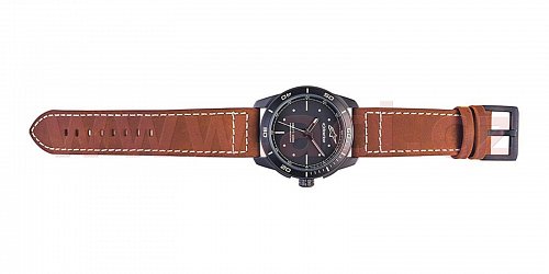 hodinky TECH HERITAGE, ALPINESTARS (černá matná, kožený pásek)