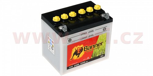 baterie 12V, 12N24-4, 24Ah, 225A, levá, BANNER Garden Bull 182x124x178