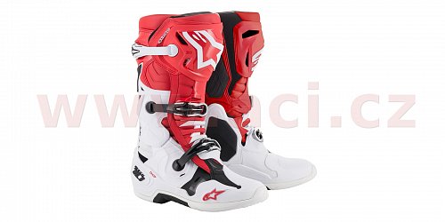 boty TECH 10 2020, ALPINESTARS (bílá/červená/černá)