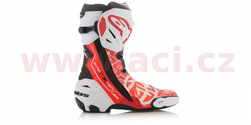 boty Supertech R Samurai, ALPINESTARS - Itálie (bílé/červené fluo/šedé/černé, perforovaná kůže)