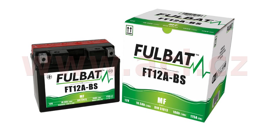baterie 12V, FT12A-BS, 10Ah, 175A, bezúdržbová MF AGM 150x87x105, FULBAT (vč. balení elektrolytu)