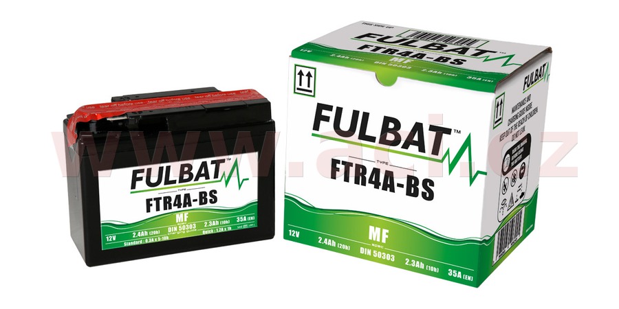 baterie 12V, FTR4A-BS, 2,4Ah, 35A, bezúdržbová MF AGM 114x49x86, FULBAT (vč. balení elektrolytu)