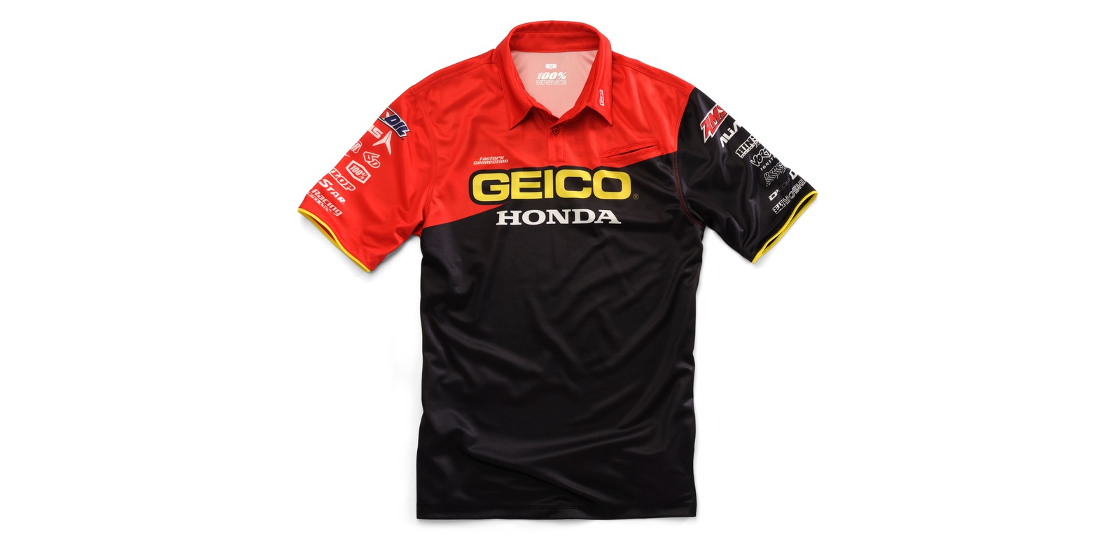 triko s límečkem Team Geico Honda, 100% - USA (černá)