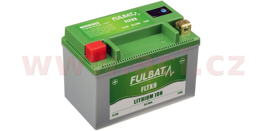 lithiová baterie  LiFePO4  FULBAT  12V, 3Ah, 210A, hmotnost 0,61 kg, 150x87x105 mm nahrazuje typy: (CBTX9-BS, CTR9-BS)